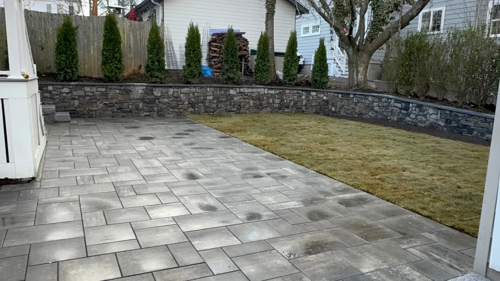 Paver Patios project completed by Bear Valley Stonework & Landscape in Milton, MA