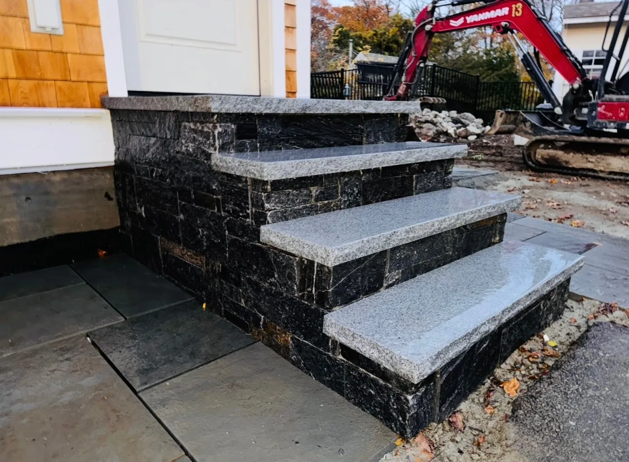 Granite Steps & Staircases project completed by Bear Valley Stonework & Landscape in Boston, MA