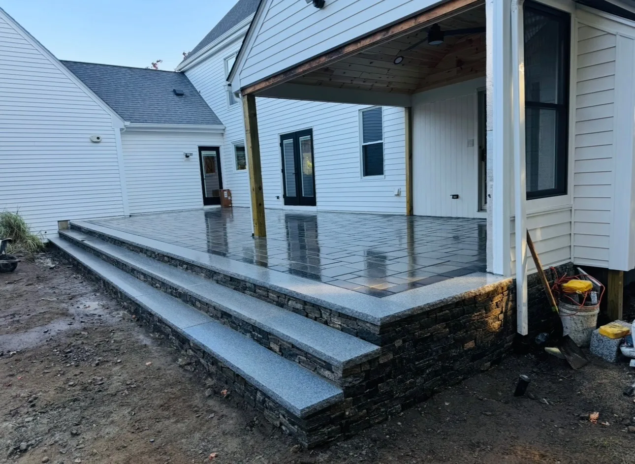 Granite Steps & Staircases project completed by Bear Valley Stonework & Landscape in Boston, MA