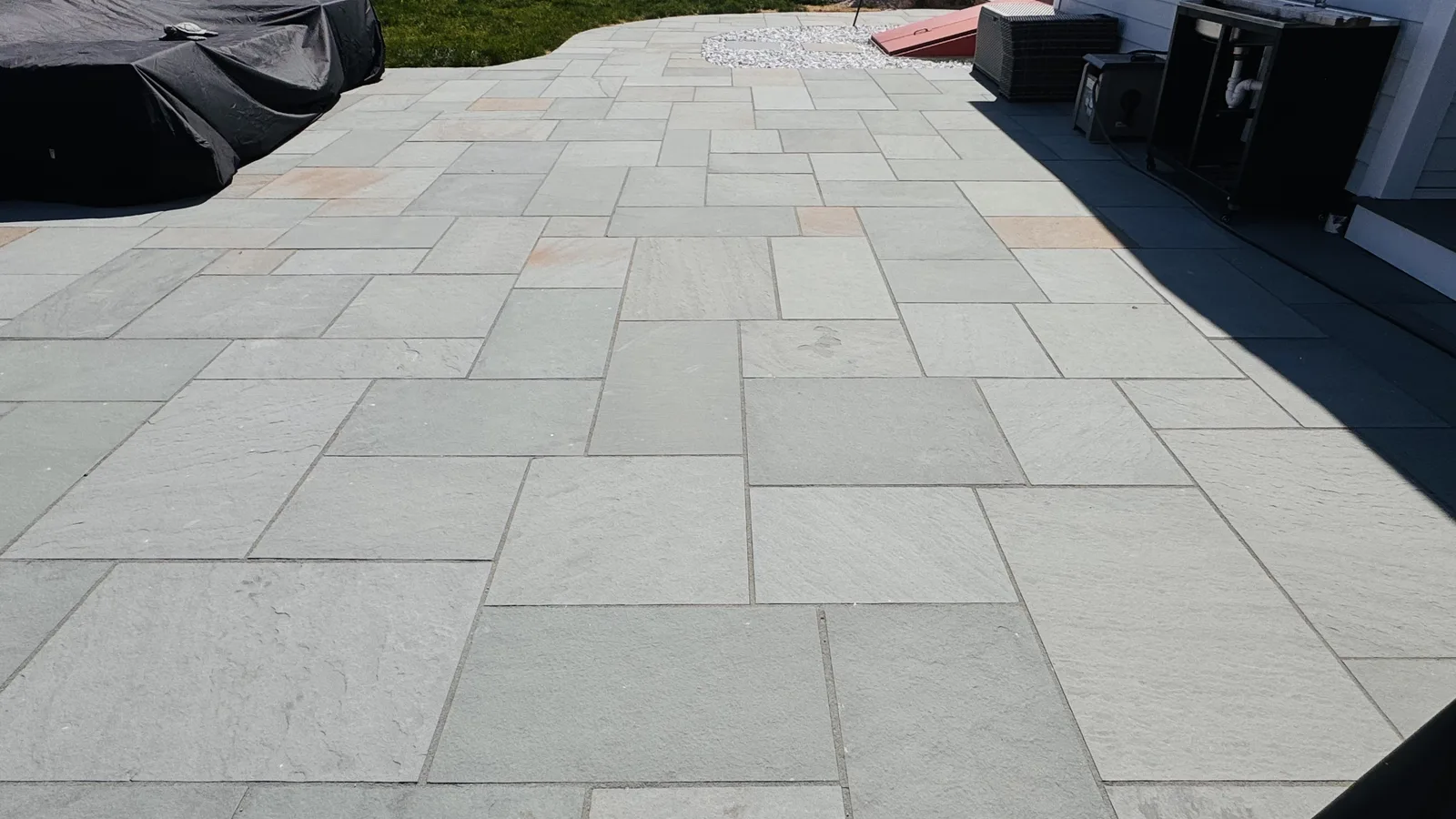 Bluestone Installation project completed by Bear Valley Stonework & Landscape in Cohasset, MA