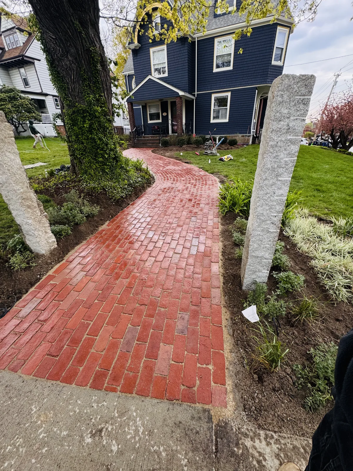 Walkways & Driveways project completed by Bear Valley Stonework & Landscape in Canton, MA